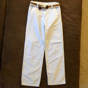 Gymboree Blue Chambray Dress Pants & Belt 8